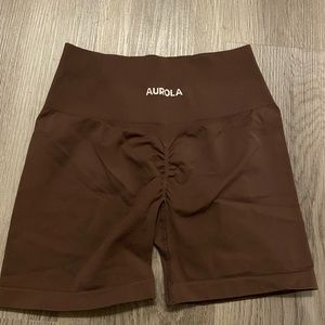 brown aurola gym shorts